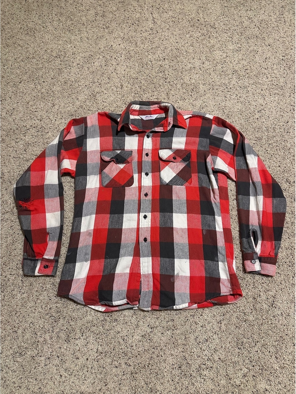 Vintage Dakota Red and Black Plaid Flannel Shirt